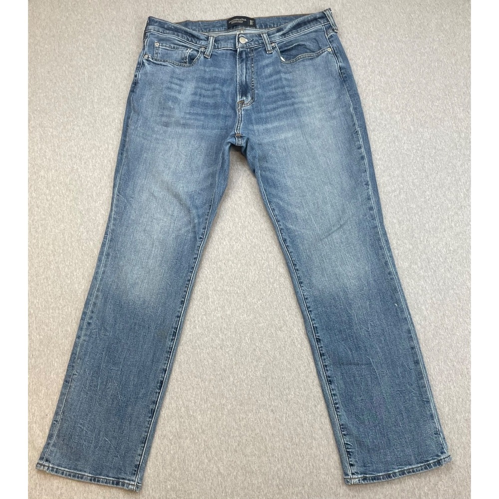 Aberocrombie & Fitch Jeans Mens 33x32 (Fit 33x30) Blue Cotton Stretch Straight
